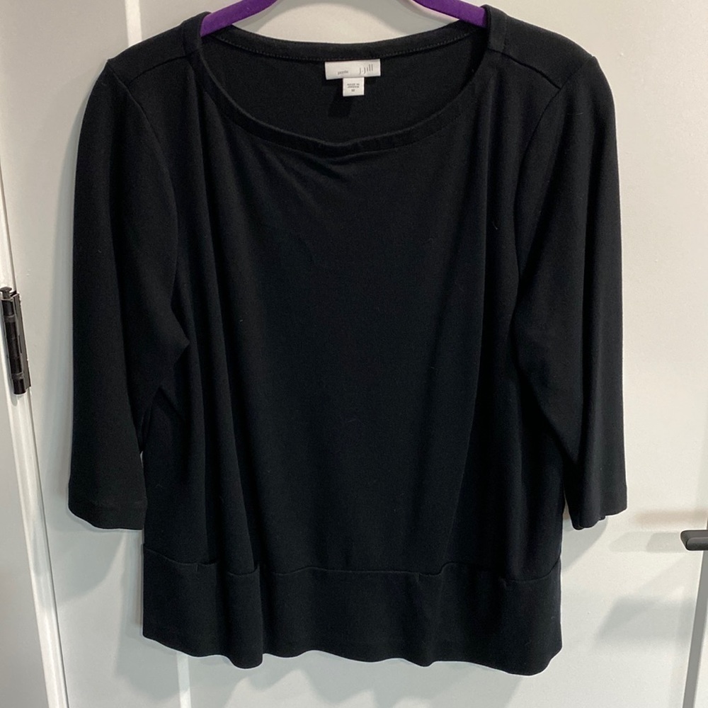 J Jill Ponte Polished Pocket Tee EUC